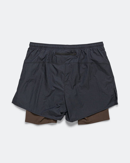 Mens Ultralight Nylon Trail Shorts - Deep Brown/Black