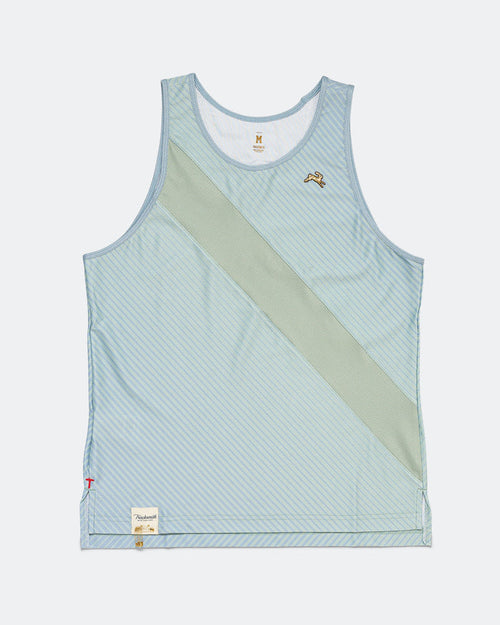 Mens Van Cortlandt Singlet - Jadeiete/Dusty Blue Print