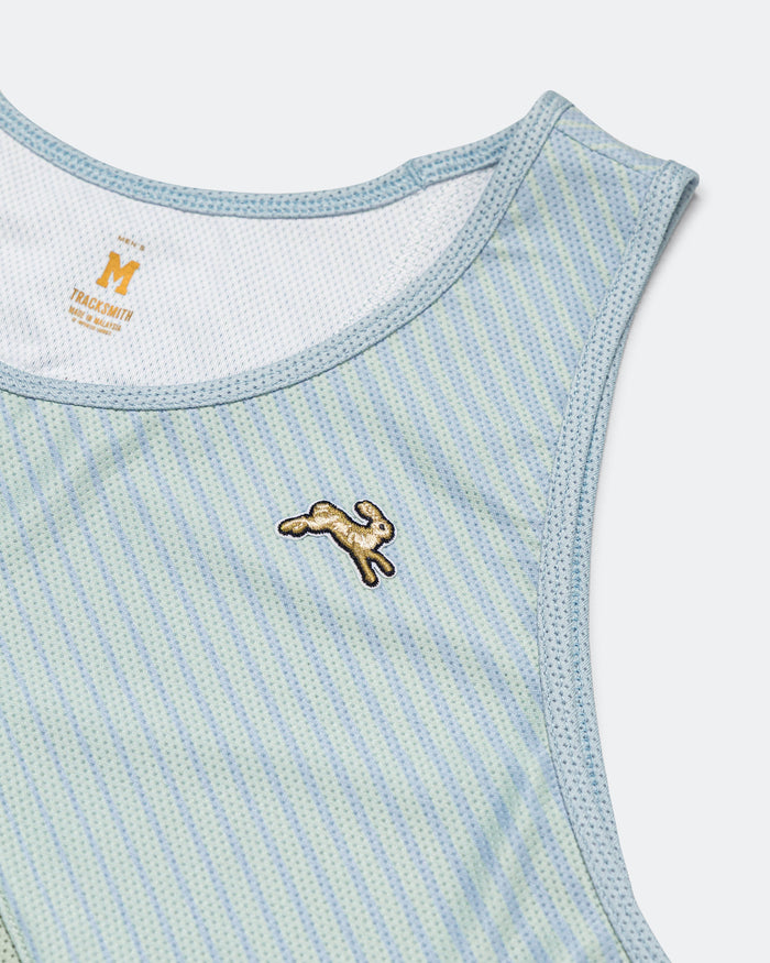Mens Van Cortlandt Singlet - Jadeiete/Dusty Blue Print