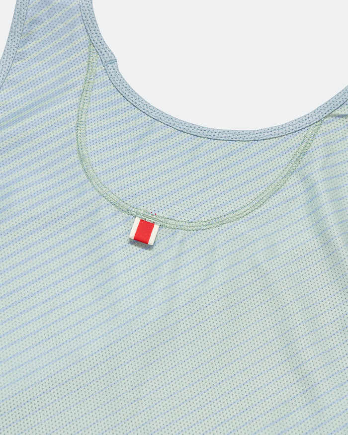 Mens Van Cortlandt Singlet - Jadeiete/Dusty Blue Print
