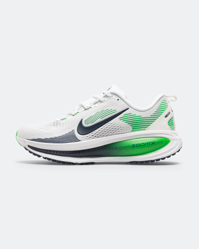 Mens Vomero 18 - White/MIdnight Navy-Green Spark