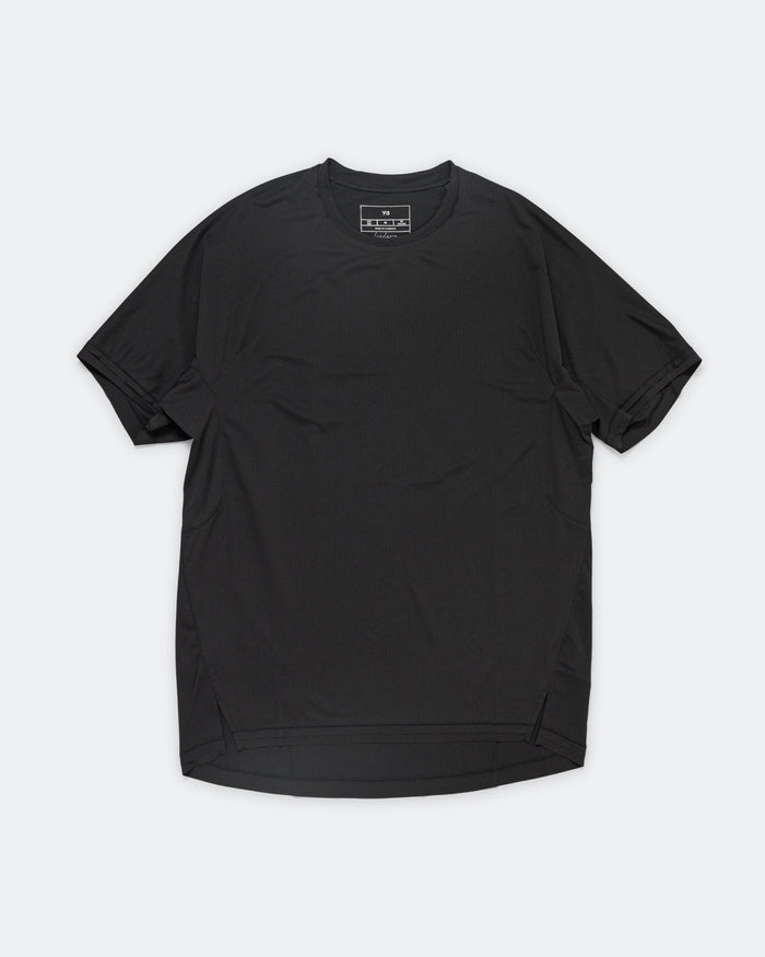 Mens Y-3 Running Short Sleeve Tee - Black