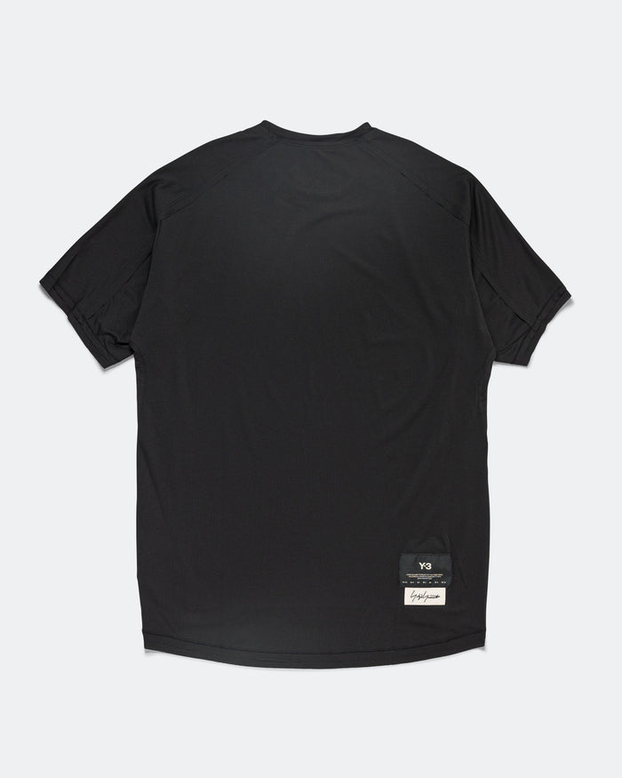 Mens Y-3 Running Short Sleeve Tee - Black