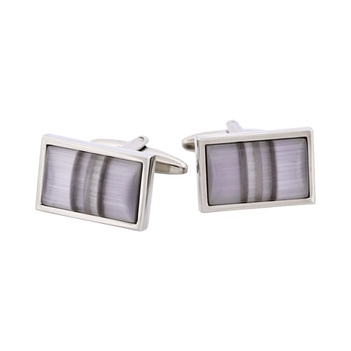 Multi Coloured Grey Striped Cat's Eye Cufflinks