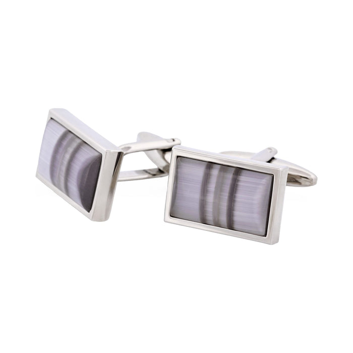 Multi Coloured Grey Striped Cat's Eye Cufflinks