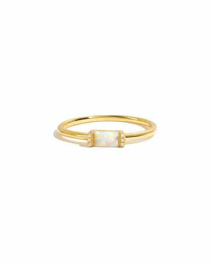 Opal Baguette Ring