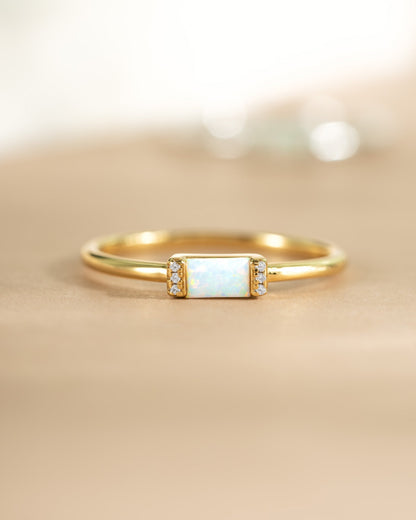 Opal Baguette Ring