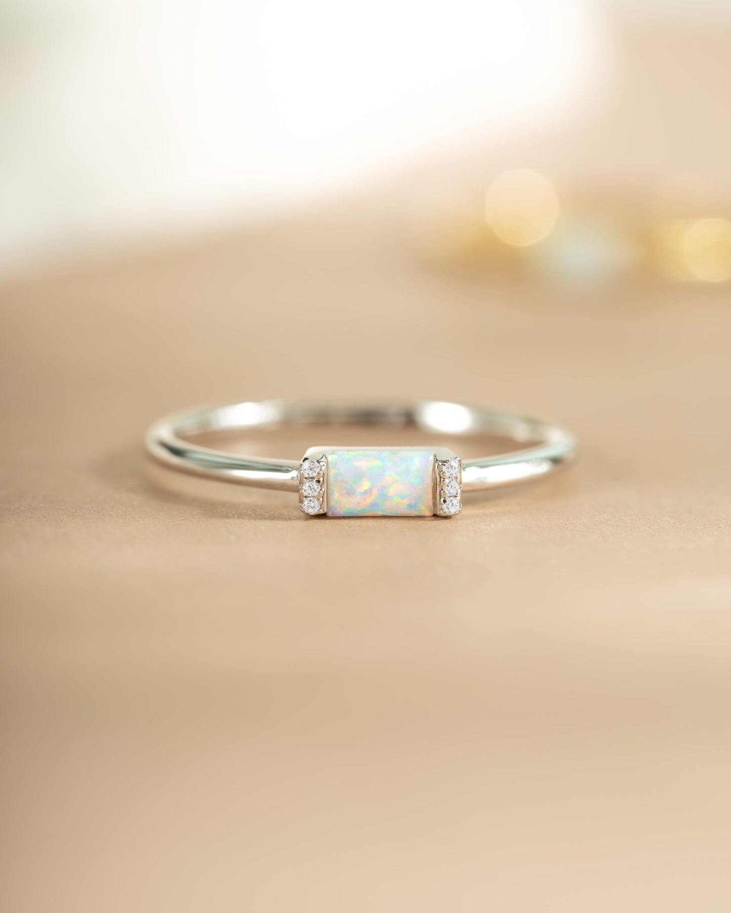 Opal Baguette Ring
