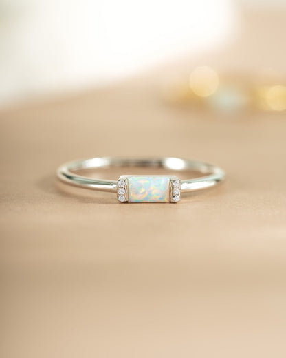 Opal Baguette Ring