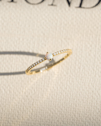 Solitaire Opal Ring