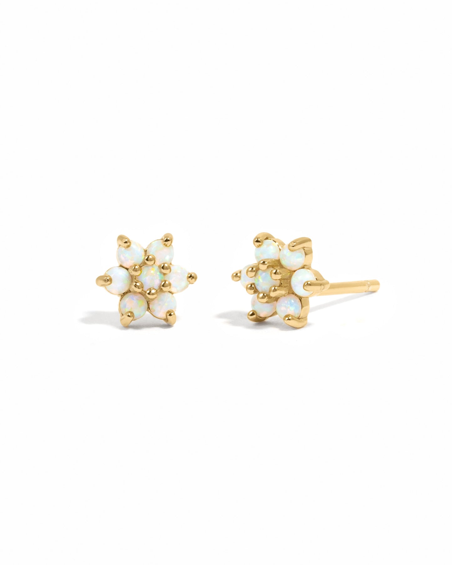 Opal Flower Studs