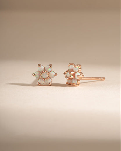 Opal Flower Studs