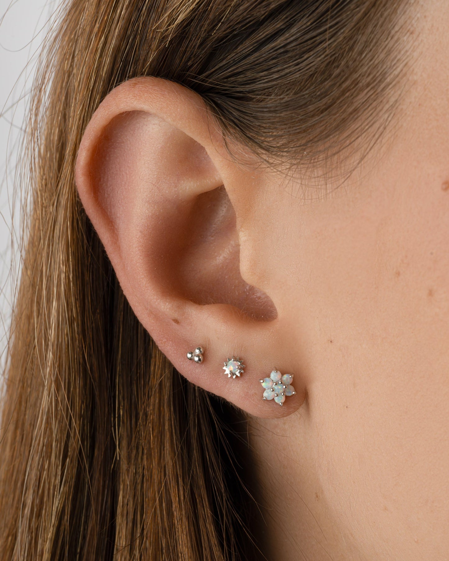 Opal Flower Studs