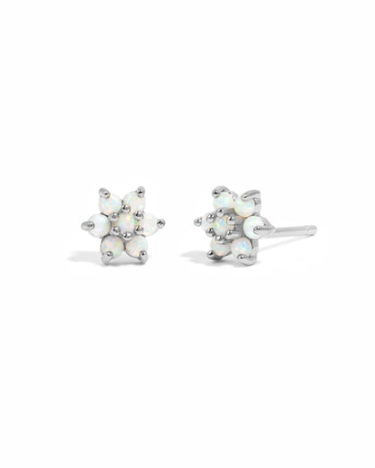 Opal Flower Studs