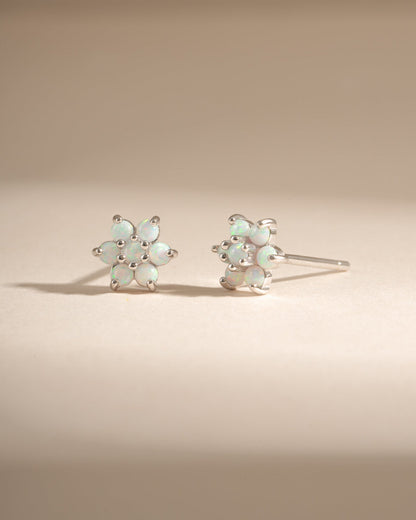 Opal Flower Studs