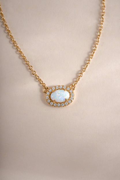 Opal Halo Necklace