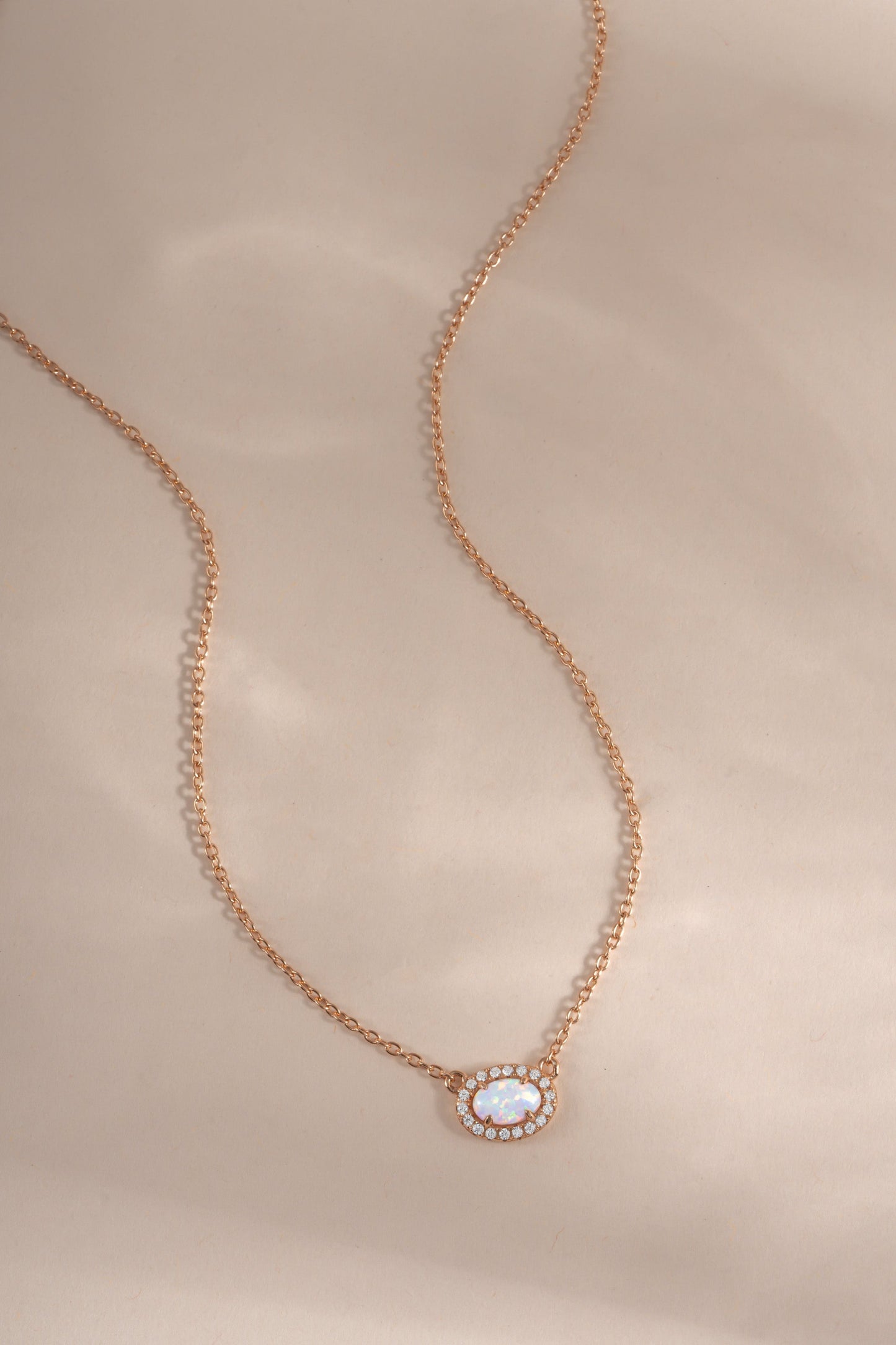 Opal Halo Necklace