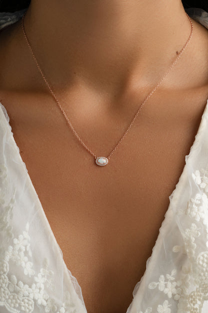 Opal Halo Necklace