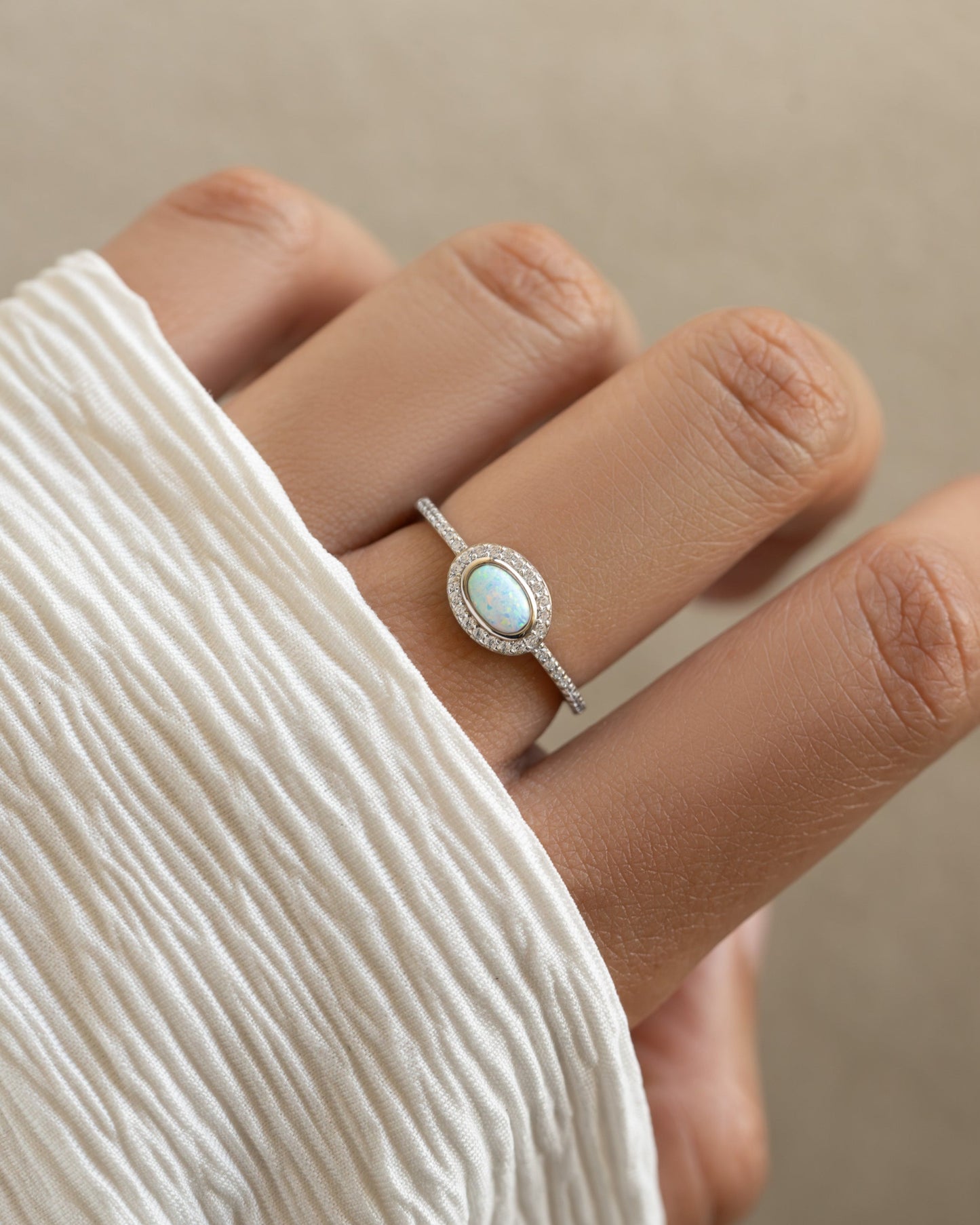 Opal Halo Ring