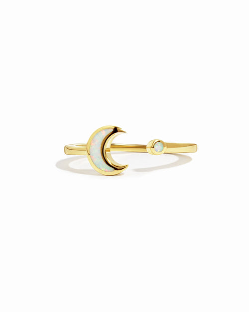 Opal Moon Ring
