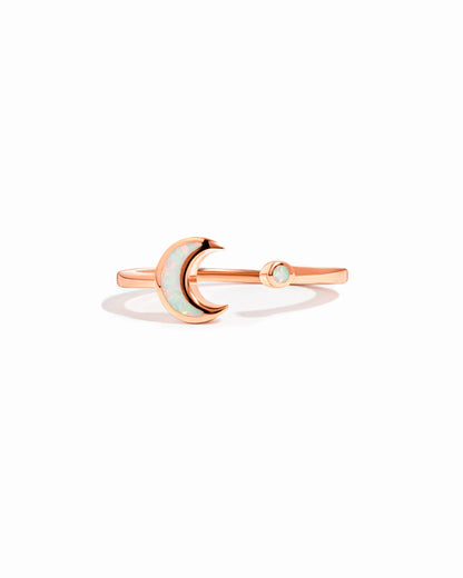 Opal Moon Ring