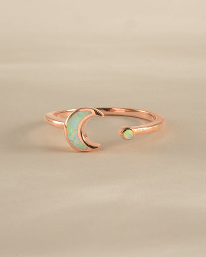 Opal Moon Ring