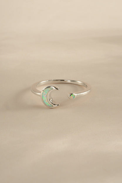 Opal Moon Ring