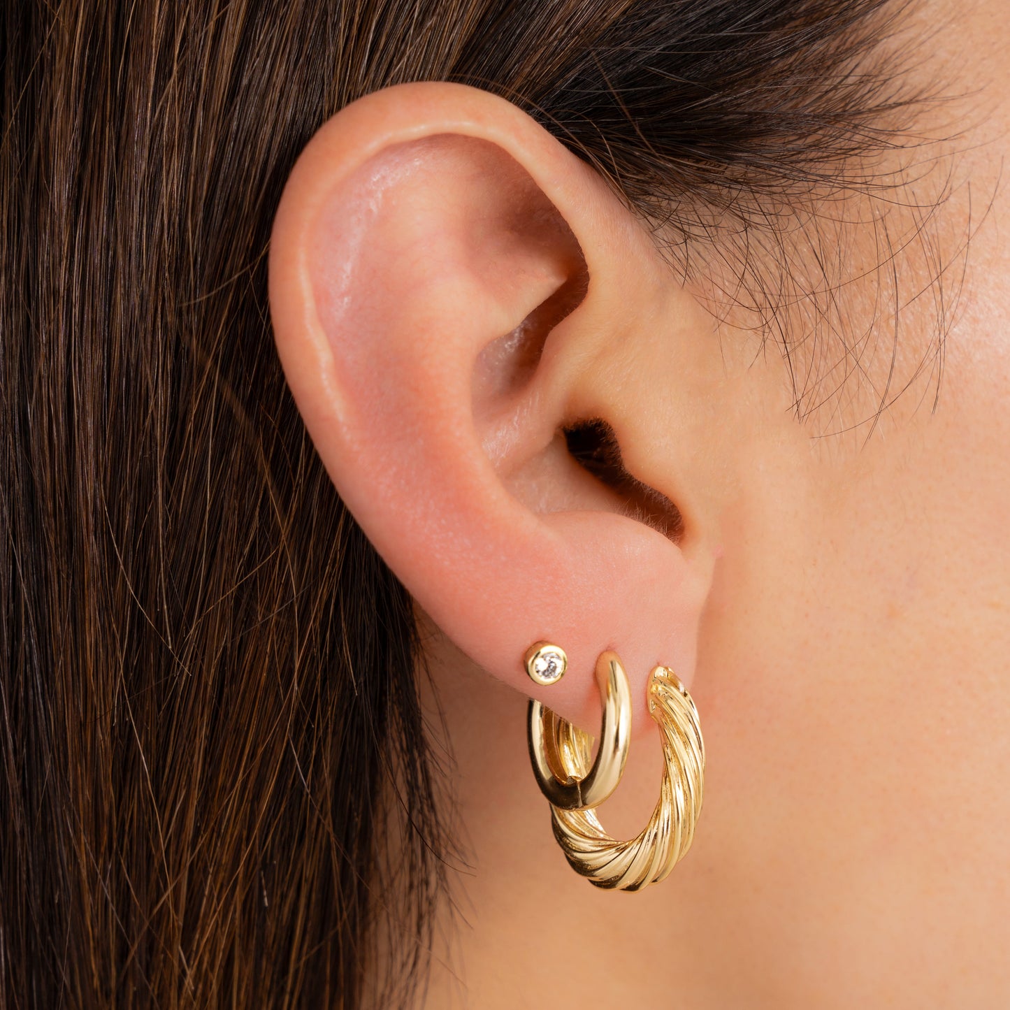 Oval Textured Hoops