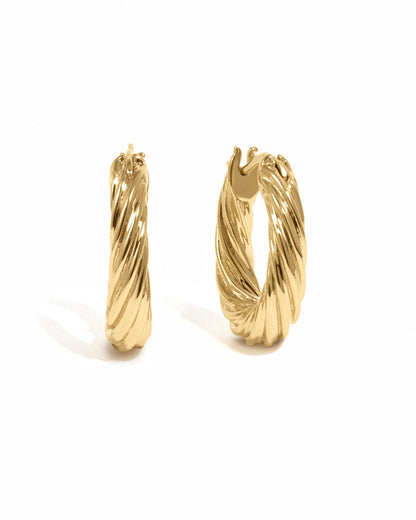 Oval Textured Hoops