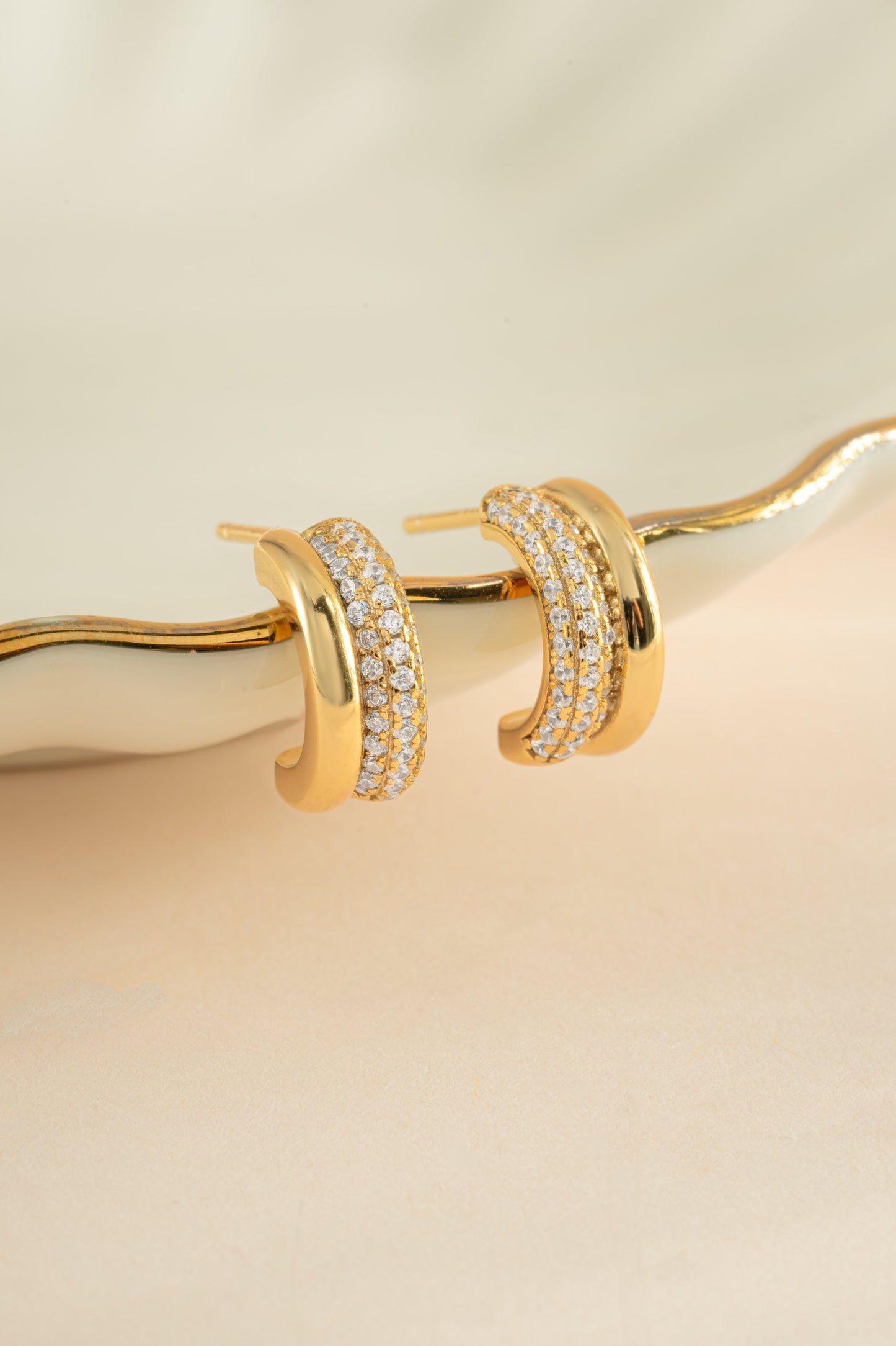 Pavé Double Hoop Earrings