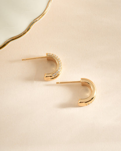 Pavé Double Hoop Earrings