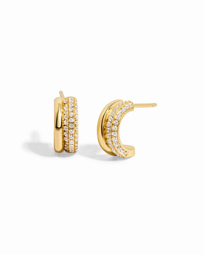 Pavé Double Hoop Earrings