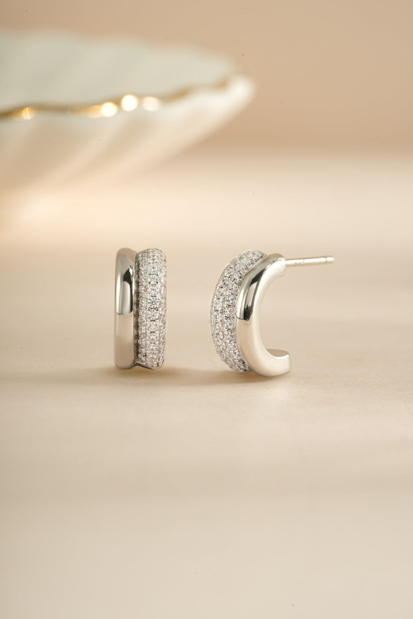 Pavé Double Hoop Earrings