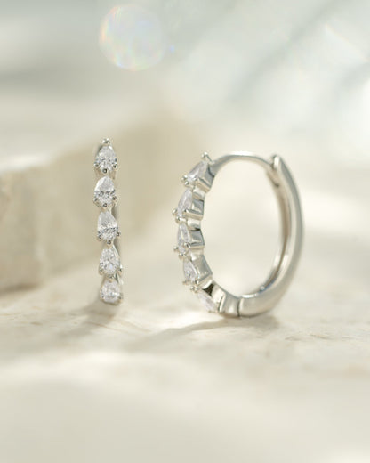 Pear Stone Hoops