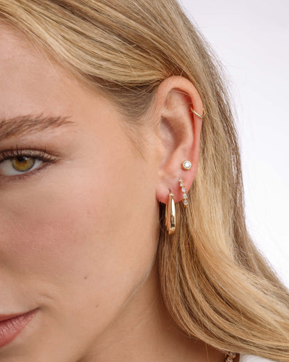 Pear Stone Hoops