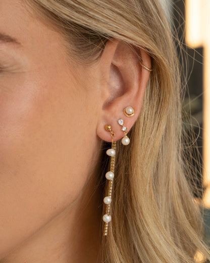 Dangling Bead Pearl Earrings
