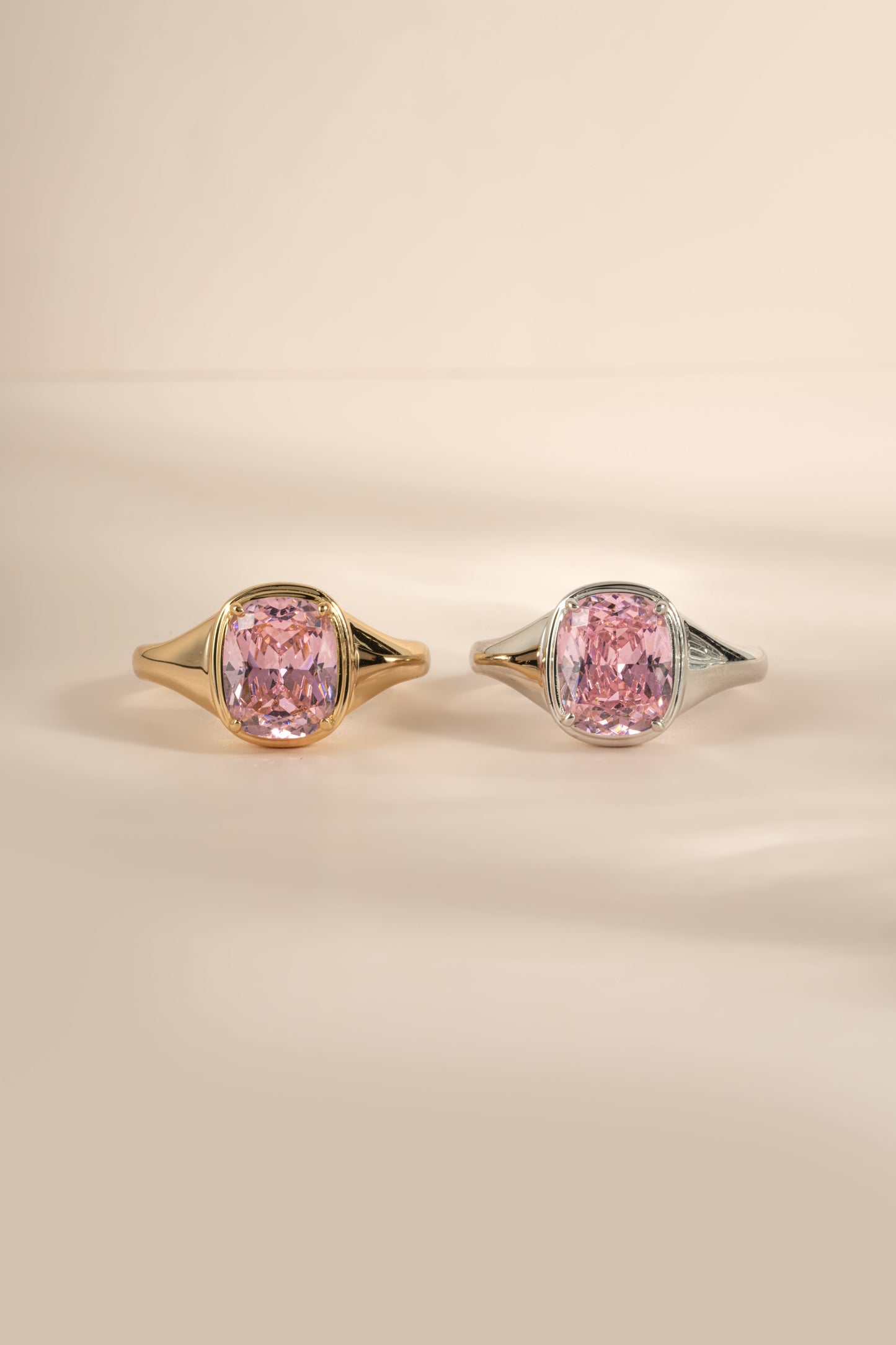 Pink Elongated Cushion Ring