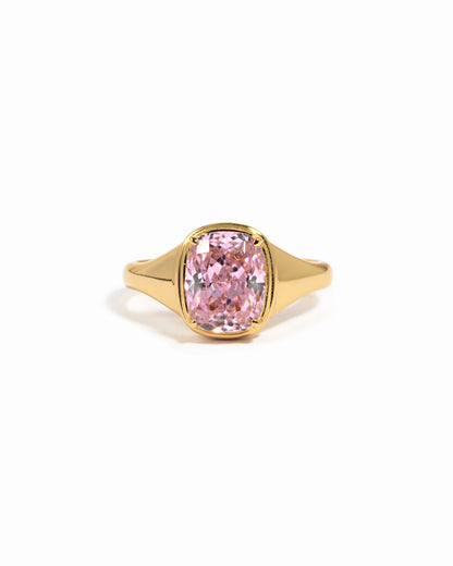Pink Elongated Cushion Ring
