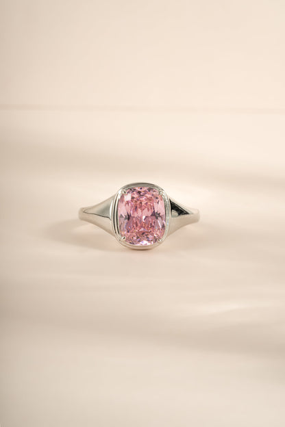 Pink Elongated Cushion Ring
