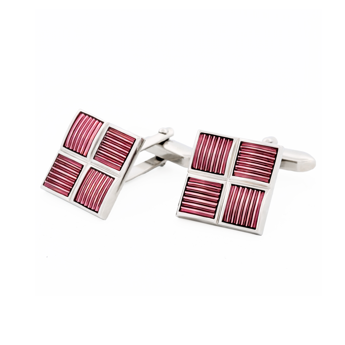 Pink Enamel Cufflinks