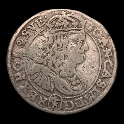 Poland, King John II Casimir Vasa, Silver 6 Groschens - 1667 CE - Polish-Lithuania