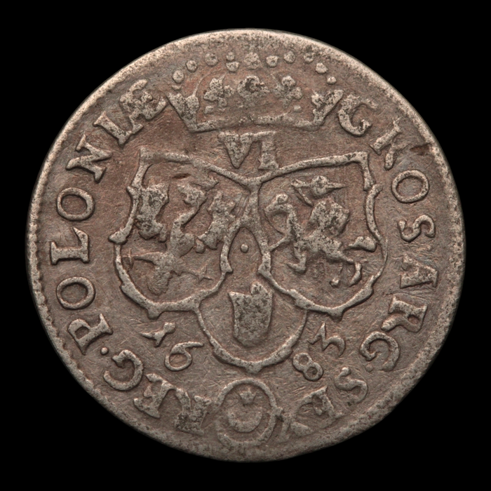 Poland, King John III Sobieski, Silver 6 Groschens - 1683 CE - Polish-Lithuania