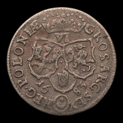 Poland, King John III Sobieski, Silver 6 Groschens - 1683 CE - Polish-Lithuania