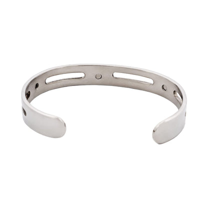 Polished Stainless Steel Bangle & Cuff with Cutout Design with Screws