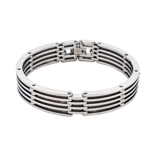 Polished Stainless Steel Cutout Bangle & Bracelet