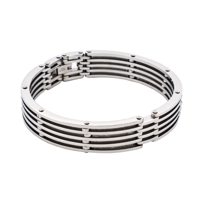 Polished Stainless Steel Cutout Bangle & Bracelet