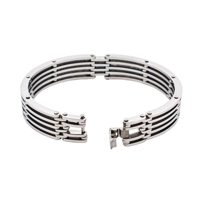 Polished Stainless Steel Cutout Bangle & Bracelet