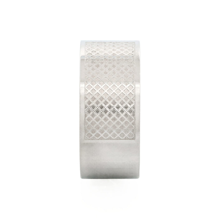 Polished Stainless Steel Ring with Lattice pattern