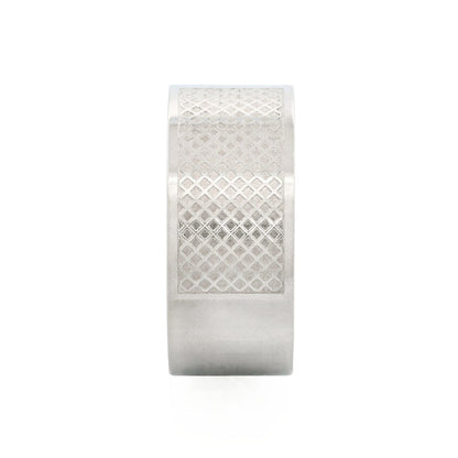 Polished Stainless Steel Ring with Lattice pattern