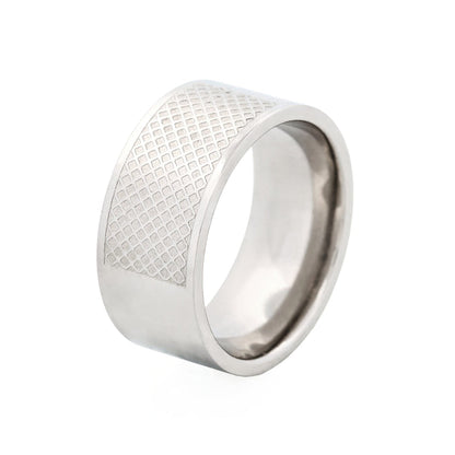Polished Stainless Steel Ring with Lattice pattern